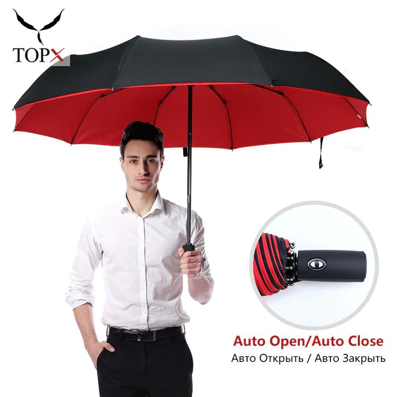 TOPX Payung Lipat Buka Tutup Otomatis Double Layer Windproof 105cm - T1212 0