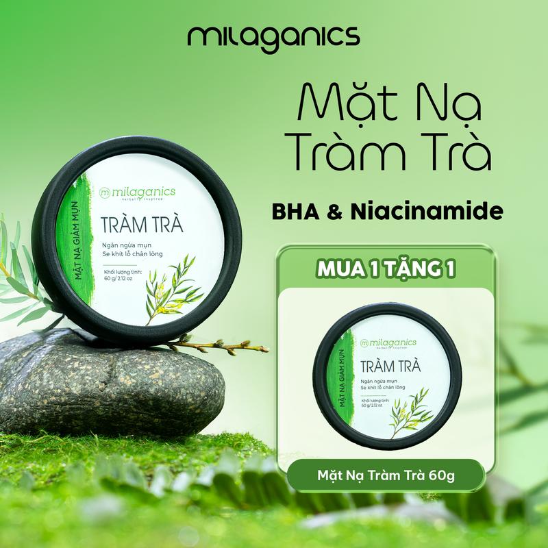 [MUA 1 TẶNG 1] Mặt Nạ Đất Sét Tràm Trà BHA MILAGANICS Chăm Sóc Da Mụn Hỗ Trợ Sáng Da Giảm Tiết Dầu - Mask Đất Sét Hỗ Trợ Thu Nhỏ Lỗ Chân Lông - Mặt Nạ Dưỡng Trắng Da Sáng Tươi Trẻ Skincare Làm Đẹp Da Cosmetics