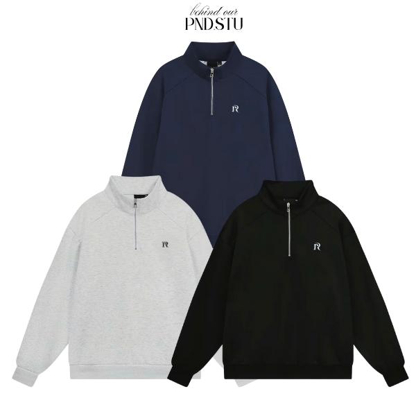 DEAL MỞ BÁN Áo Sweater Cổ Zip Vải Nỉ 2 Da Chữ R Mềm Mịn Dày Dặn Có Khóa Folm Rộng Unisex