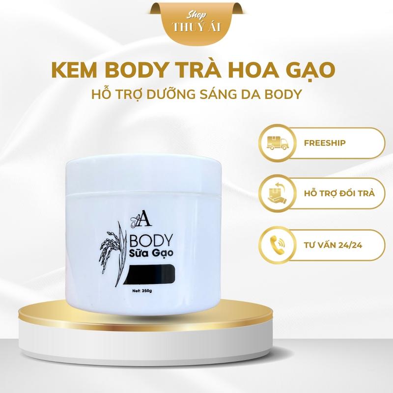 Kem Body Trà Hoa Gạo 250g Hỗ Trợ Cấp Ẩm Dưỡng Sáng Da