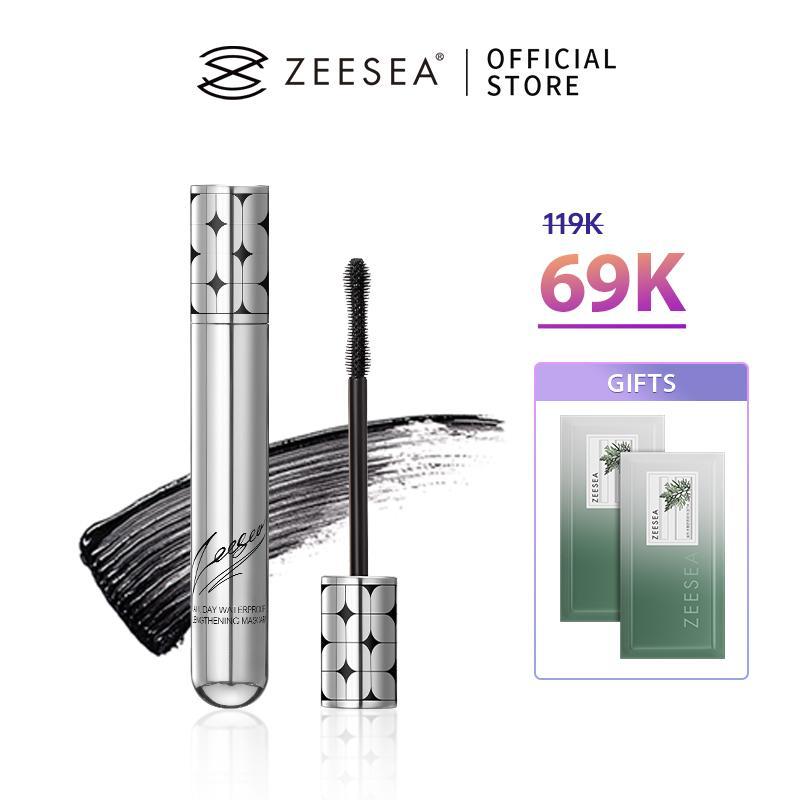 【maitrinh0912 X ZEESEA Mascara ZEESEA mỹ phẩm Không Thấm Nước, Lâu Trôi, 36H, Chống Nhòe, Làm Dài Lông Mi, Làm Đầy Sợi, Làm Cong, Trang Điể, Chống Mồ Hôi/1pcs + [Free Gift]Khăn tẩy trang 2pcs