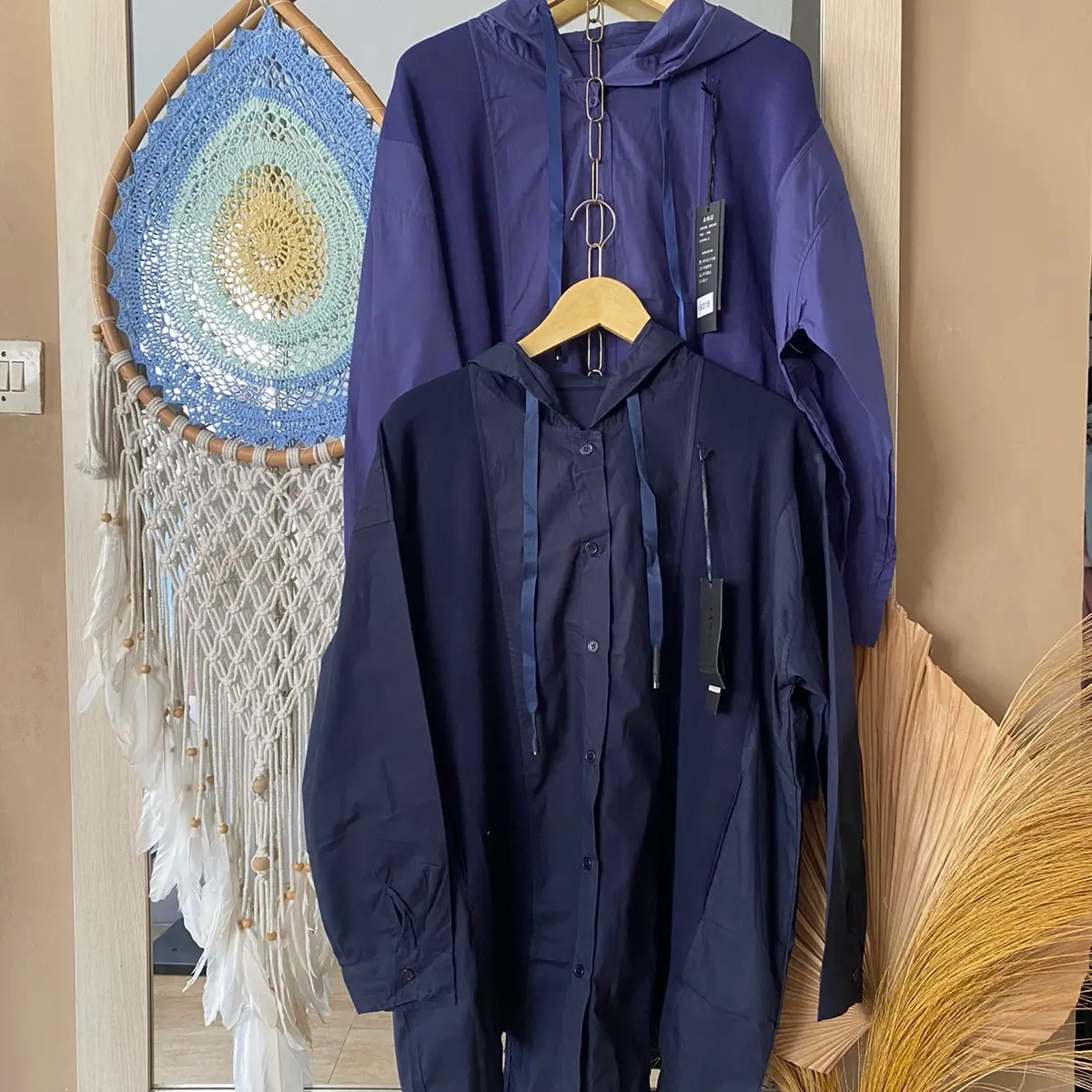 Atasan /outer Hoodie Oversize Katun Rajut Import BKK Premium dengan Kancing Belakang Ld (120-130cm )Anti Gerah oversize