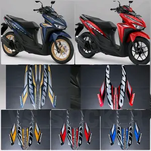 STRIPING STICKER LIST STANDART MOTOR VARIO 125 cbs 2021 MERAH HITAM BIRU DONGKER Motorcycle Sepeda matte