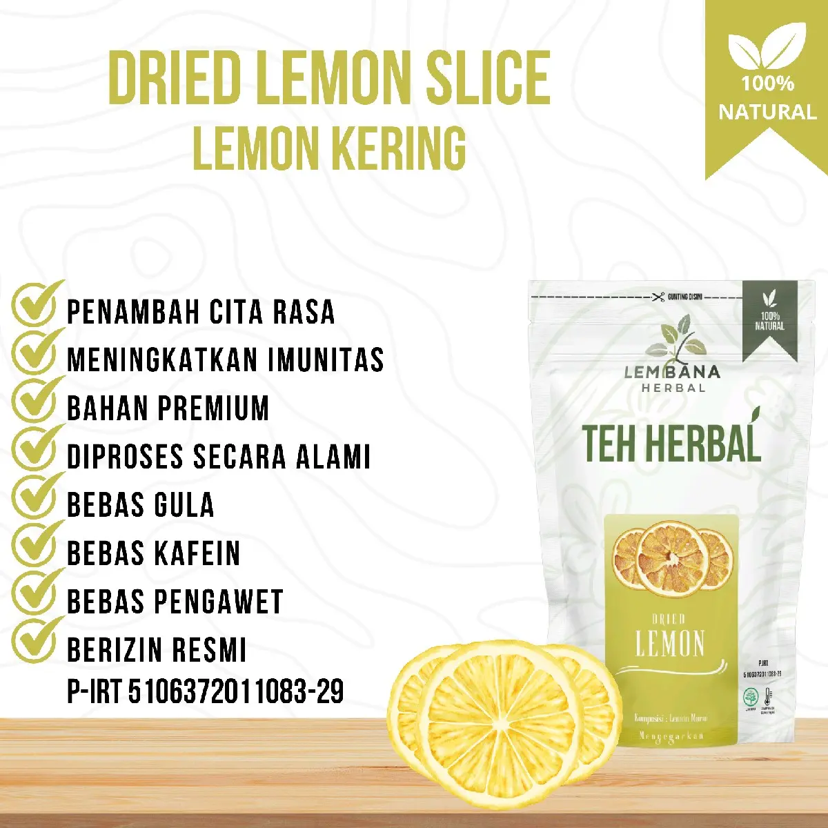 DRIED LEMON SLICE LEMBANA IRISAN LEMON KERING ANTI OKSIDAN