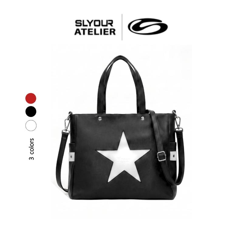 Túi STAR DA - Slyour Bag star unisex, chất liệu da pu, vừa lap 16inch ( V3 ) khóa kéo Nam Nữ Hình Chữ Nhật tui  deovai cloud  tote bag Nhung  có thể mở rộng hàn quốc (SV3)
