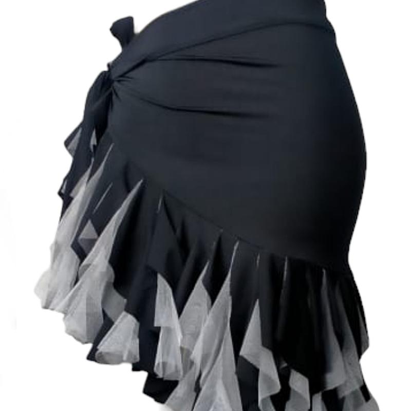 Rok Esmeralda rok Line dance latin belly dance model lilit dengan ruffle rumbai 4