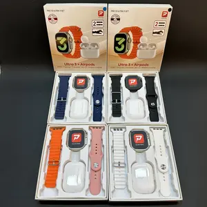 Ultra PRO 10 ULTRA 3 SET Smartwatch Terbaru dengan Free Headset dan Strap Polos untuk Pria dan Wanita