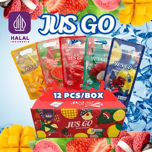 COD Halal Jus Buah JUS GO 12 Pcs (5 Rasa) – Segar Kental Siap Minum, Pouch Praktis Tanpa Es, Aman untuk Anak & Dewasa, Cocok untuk Bekal Kantor Liburan