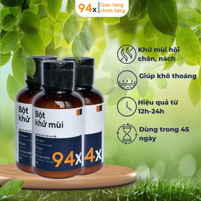 [COMBO 3 LỌ BỘT KHỬ MÙI] Bột khử mùi hôi chân hôi nách 94x 42g/lọ phèn chua chưng cất khử mùi hồi chân giày dép ngăn ngừa mồ hôi khử mùi hiệu quả 24h 0