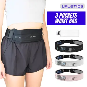 Upletics 3 Pocket Running Waist Bag | Tas Pinggang Olahraga Jogging Lari Marathon Sepeda Outdoor