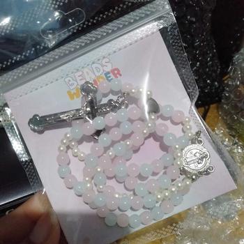 Product Review of Beads Wonder Faith Rosario | Rosario 50x Kali Salam Maria | Rosario 77x Kali Bapa Kami | Rosario Gelang Blue Pink from c** 0