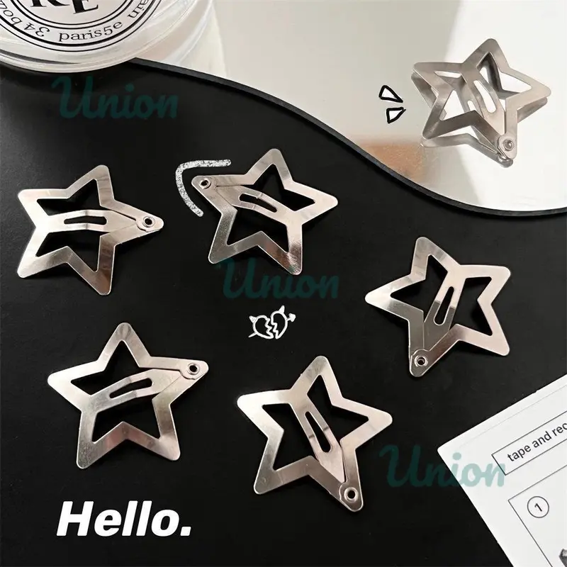 UM Stars Jepit / Manis Keren Cewek Logam Klip Bb /Jepitan Anak Fashion/ Jepit Rambut Wanita Geometris / Rambut Klip Bintang Star 7