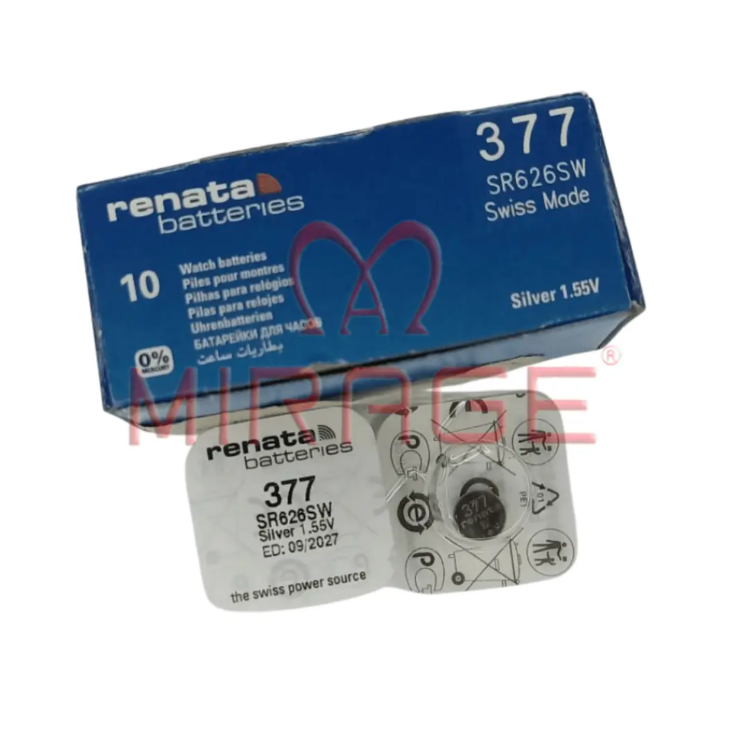 Baterai Jam Tangan Renata 377 SR626SW SR 626 SW Swiss Batre Jam Tangan Mirage ORIGINAL Battery Batrai