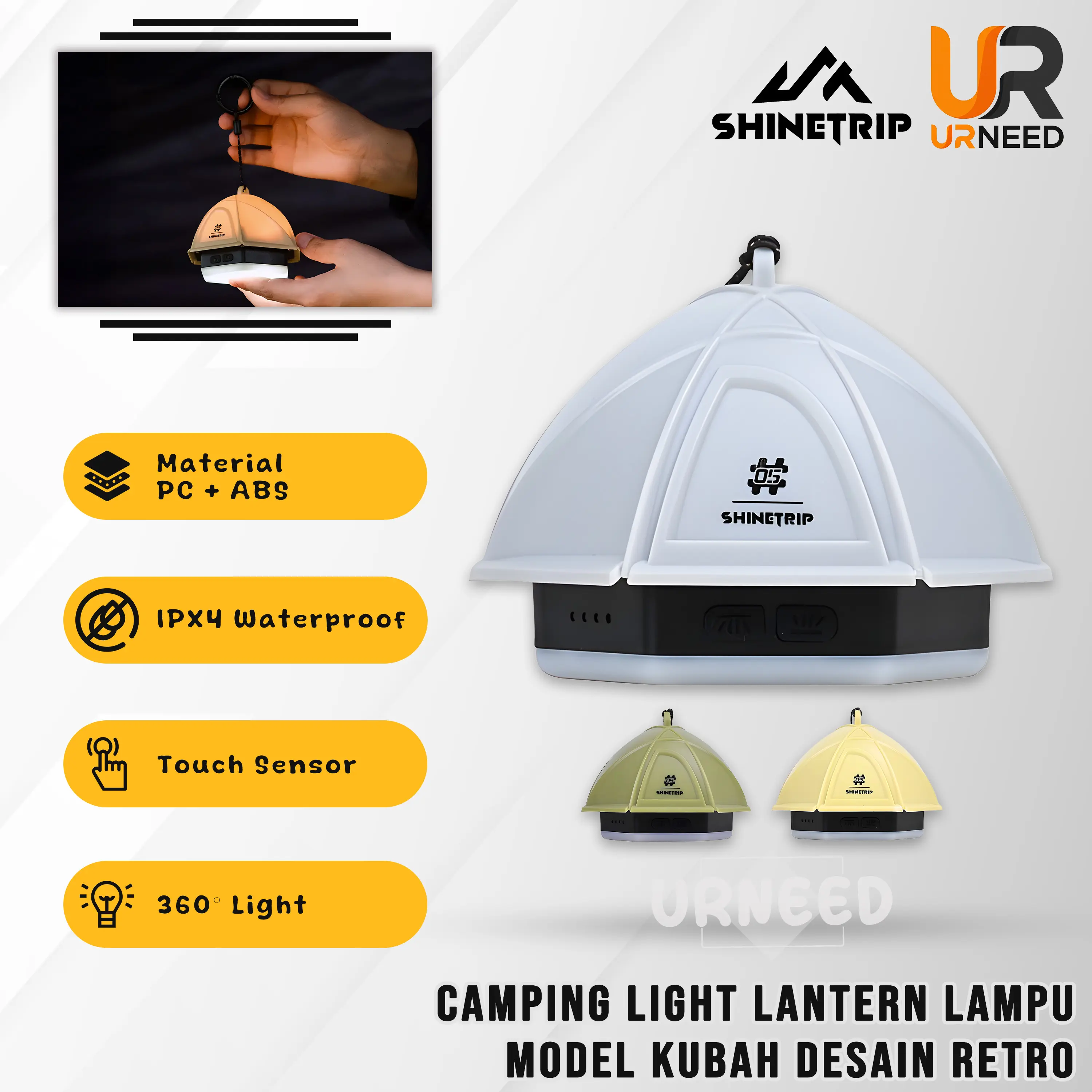 SHINETRIP Lampu LED Camping Lantern Gantung Retro Model Kubah Series Tent Pat Light Type-C IPX4 2000mAh