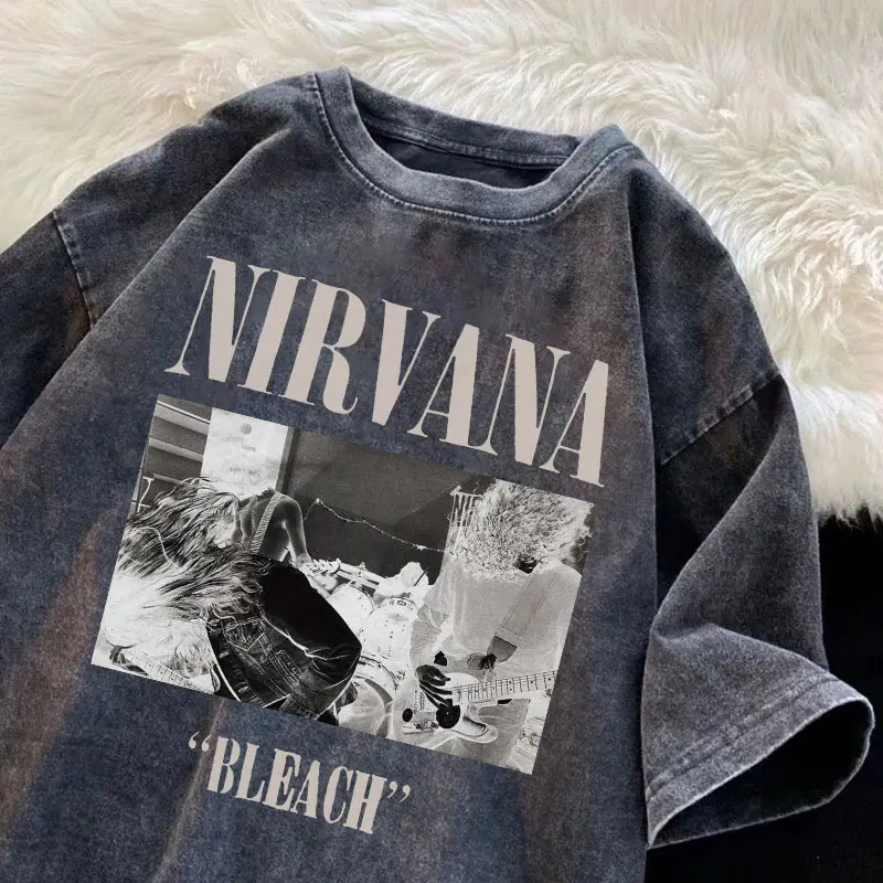 (7 warna)k133 lybh_store T-shirt Oversize Hitam Washed Wanita Pria Model Regular Unisex Cotton Cetak Retro Print Kaos Lengan Pendek Wanita Korean Style Muda Panjang