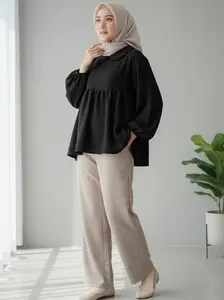 By Qiss Fashion Yura Blouse Crincle Airflow Premium - Atasan Wanita Ala Style Korea Simple Anggun & Nyaman