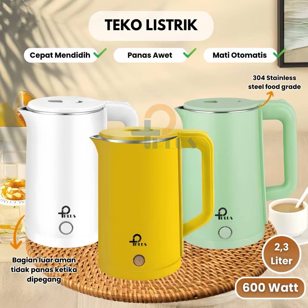 Termos Air Panas Teko Listrik 600W 2,3L Pemanas Air Listrik Water Heater Kettle Listrik Termos Air Panas Teko Listrik 600W 2,3L Pemanas Air Listrik Water Heater Kettle Listrik