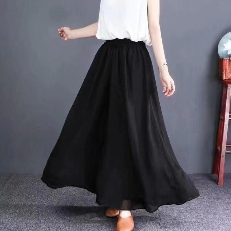 Product Introduction of Quần Ống Rộng Dài Cho Nữ, Quần Voan Muslimah Dáng Rộng, Cạp Cao, Đen Và Trắng 30