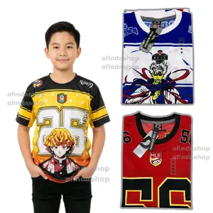 3 PCS BAJU JERSEY DRYFIT PRINTING SUBLIMASI DESAIN UNIK ANIME SPORT ANTI LENGKET UKURAN M