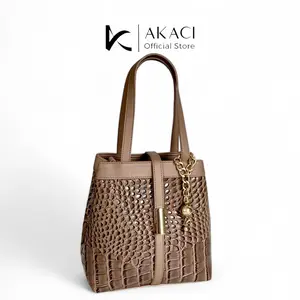 Hand bag wanita HARA Akaci 09-8407 Bahan croco 1 ruang tas selempang murah berkualitas ibu tas pesta Terbaru mewah tas tangan
