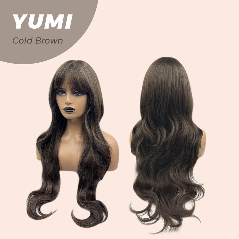 JBEXTENSION【UK】30 Inches Long Light Brown With Highlight Wig With Bangs YUMI 6