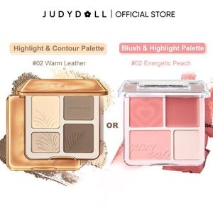 (Local Delivery) JUDYDOLL HIGHLIGHT&CONTOUR PALETTE 9G - Natural Cool & Warm tone all-in-one palette Bronzer Makeup contour  and judy  doll Cosmetic