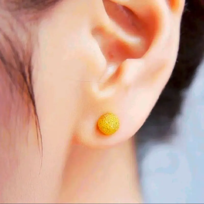 Anting Lada Giwang Tusuk Pentol Titanium Wanita Anti Karat Earrings Perhiasan Lapis Emas 24k Terbaru 5