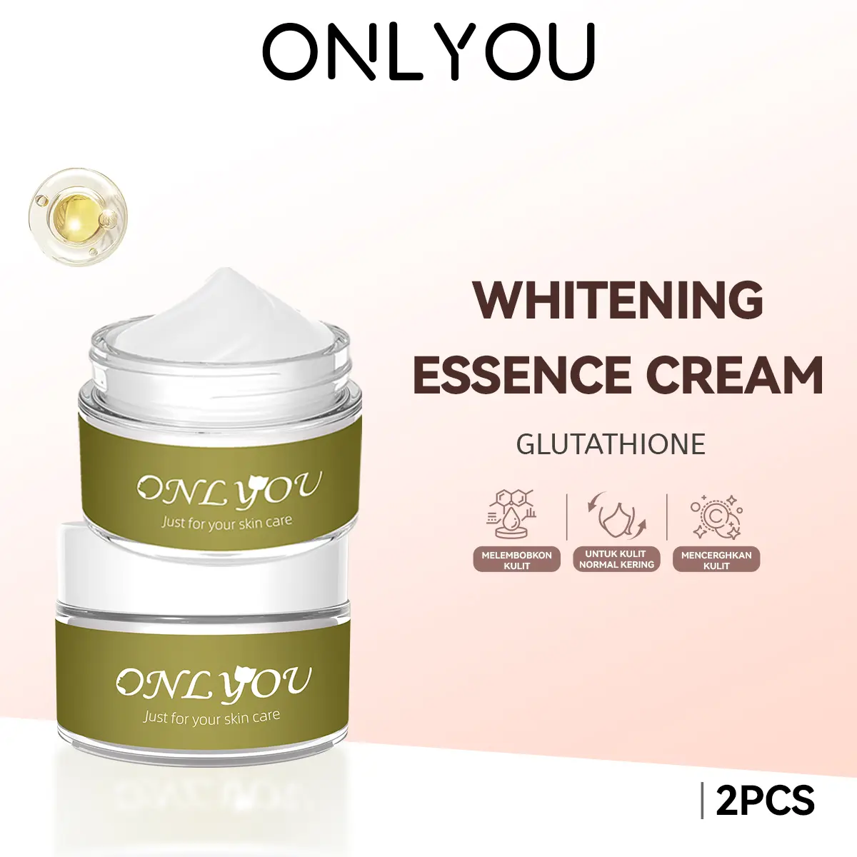 【Beli 1 Gratis 1】ONLYOU Whitening moisturizing long-lasting moisturizing skin morning and evening cream light spots whitening【BPOM Certification】【COD】