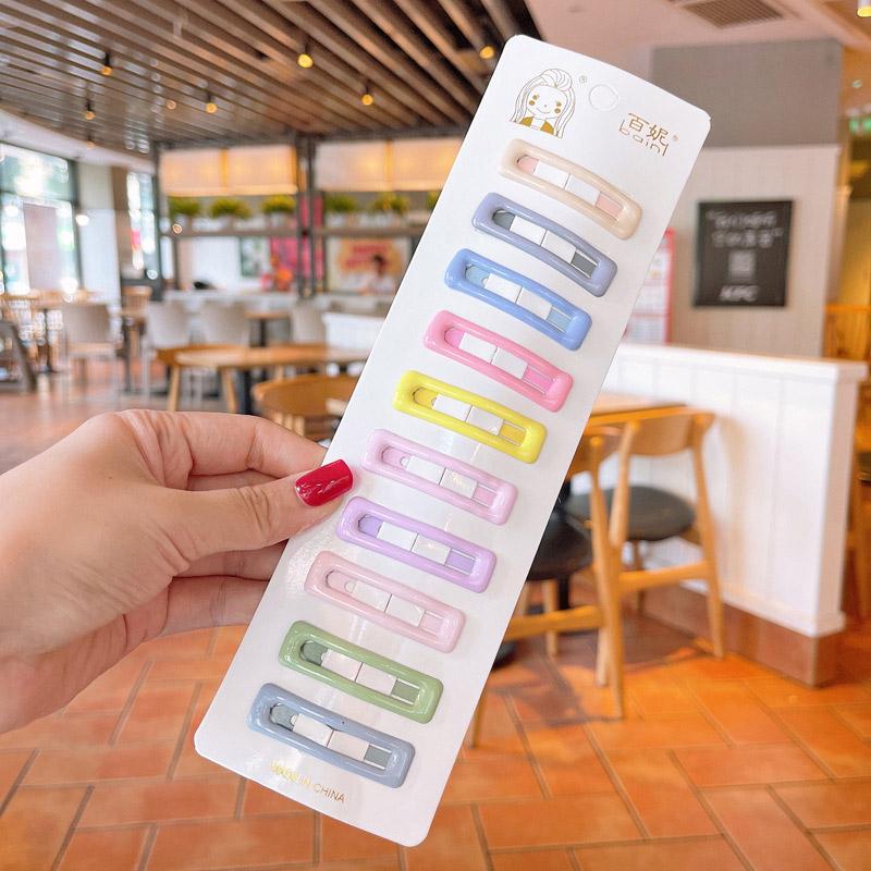 Kẹp Tóc Bé Gái, 10 Cái / Bộ, Thiết Kế Trái Tim Và Ngôi Sao Dễ Thương, Màu Pastel, Kẹp Tóc Công Chúa Bé Gái, Kẹp Bên, Phụ Kiện Tóc Trẻ Em, Mũ Cài Tóc Cho Bé Gái 6