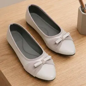 Flatshoes Sepatu Flat Wanita dengan Hiasan Pita Elegan Pilihan Warna Netral dan Hitam untuk Keseharian Nyaman dan Stylish