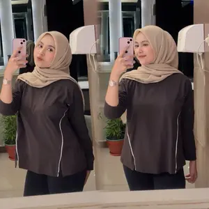 Kamissa Atasan Kaos Wanita Lengan Panjang Combed Casual