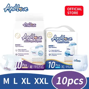 ANDLOVE  popok Dewasa Type Perekat Adult diapers PANTS Celana Size M/L/XL/XXL10pcs Kualitas tinggi