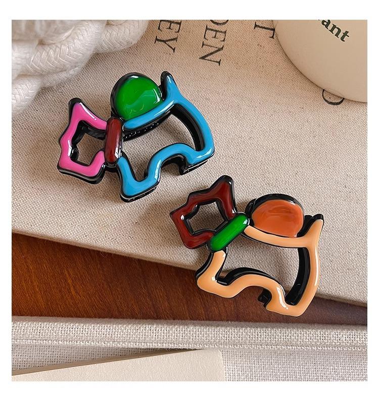 Product Introduction of Kẹp Tay Cầm Hình Chó, Thiết Kế Hoạt Hình Dễ Thương, Kẹp Tóc Tấm Thời Trang Đầu Sau Nữ, Kẹp Cá Mập Chặn Màu Lớn, Mũ Đội Đầu 20