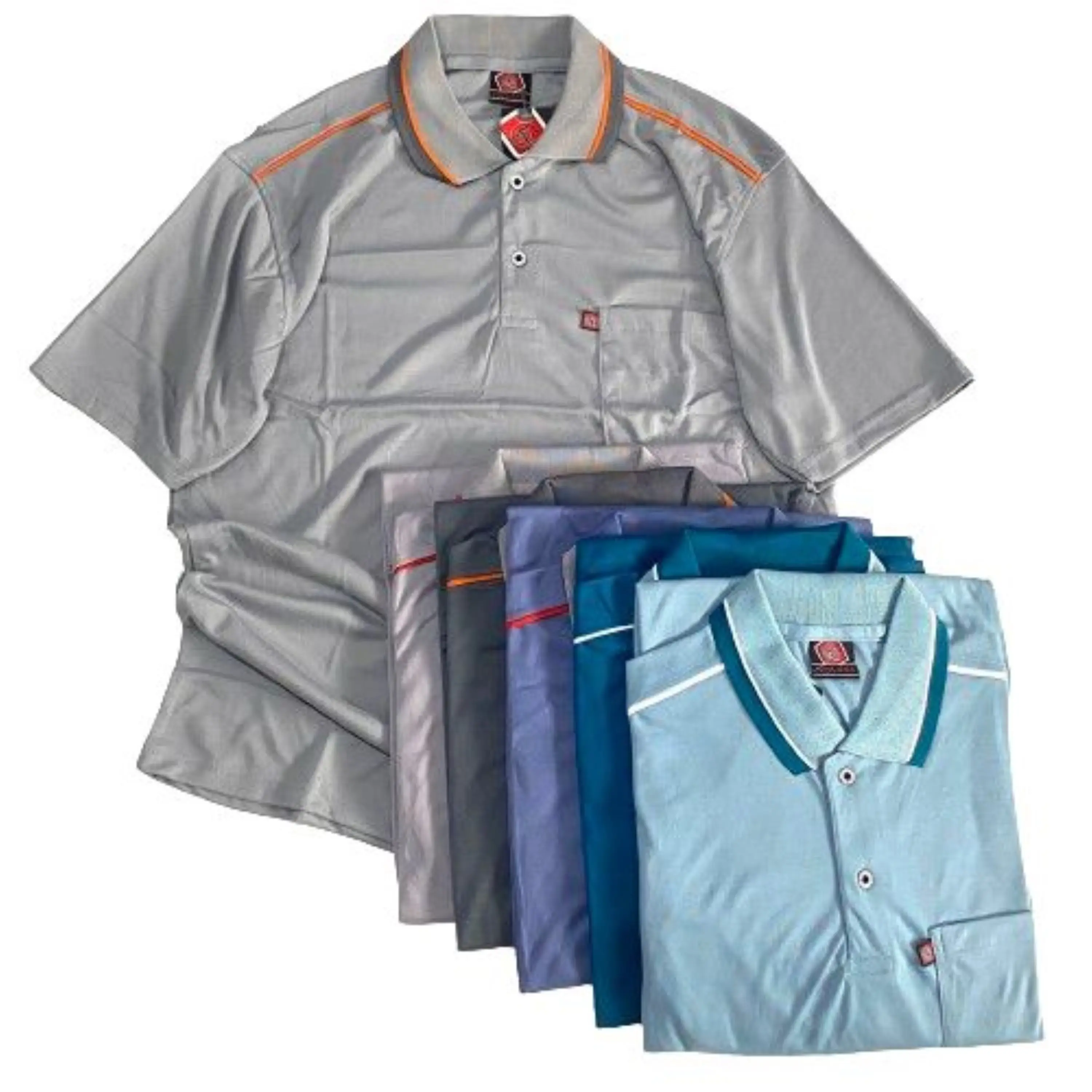 Kaos Berkerah Combinasi Lengan Pendek  Saku AllSize XL Polos Kerah Polo Baju Atasan Pria Dewasa Distro Katun
