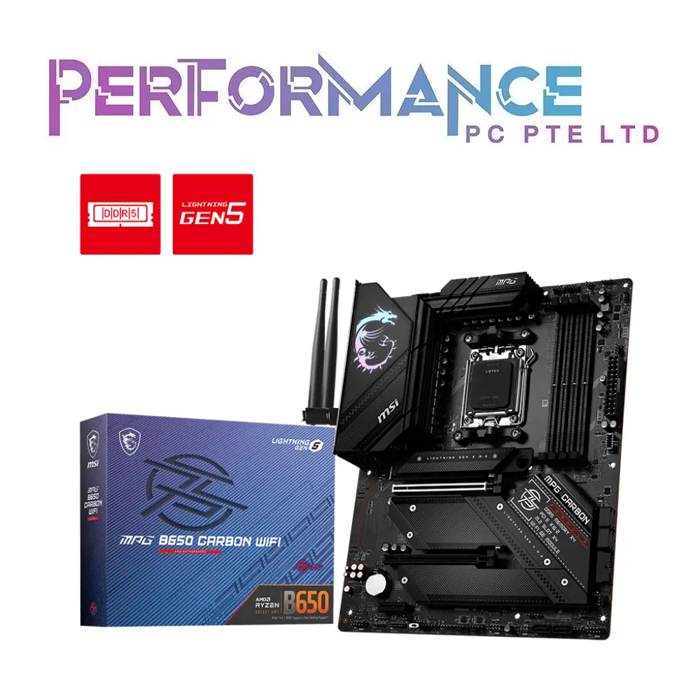 MSI MPG B650 B 650 CARBON WIFI DDR5 AM5 Chipset Motherboard (3 YEARS WARRANTY BY CORBELL TECHNOLOGY PTE LTD)