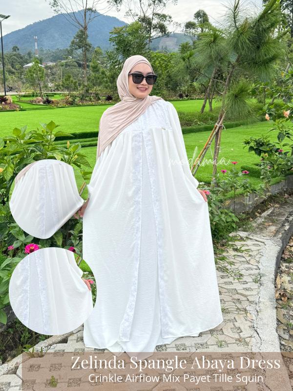 Zelindra Spangle Abaya Mewah Gamis Elegan Simple Wanita Baju Lebaran 2025 Model Baru by Modamia Fashion 7