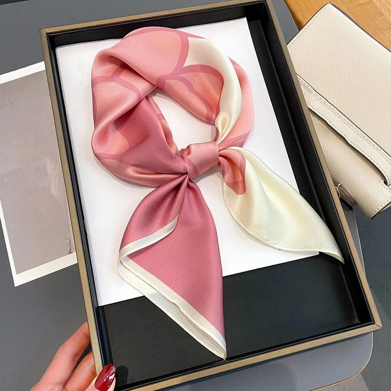 Khăn Quàng Cổ Vuông In Họa Tiết Cho Nữ, Khăn Lụa 70CM (27.55 Inch), Mô Phỏng Lụa, Tiếp Viên, Khăn Vuông Nhỏ, Khăn Choàng Văn Phòng Cho Nữ, WJ70FZS-12, Mới Choàng Cổ Hoa Tai Women