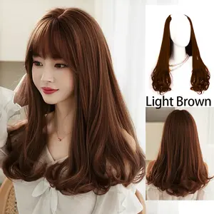 Hairclip bottom curly Wig korean style layer hairclip V clip U clip layer 50-60 cm korean style rambut palsu wanita korea style aesthetic premium fiber