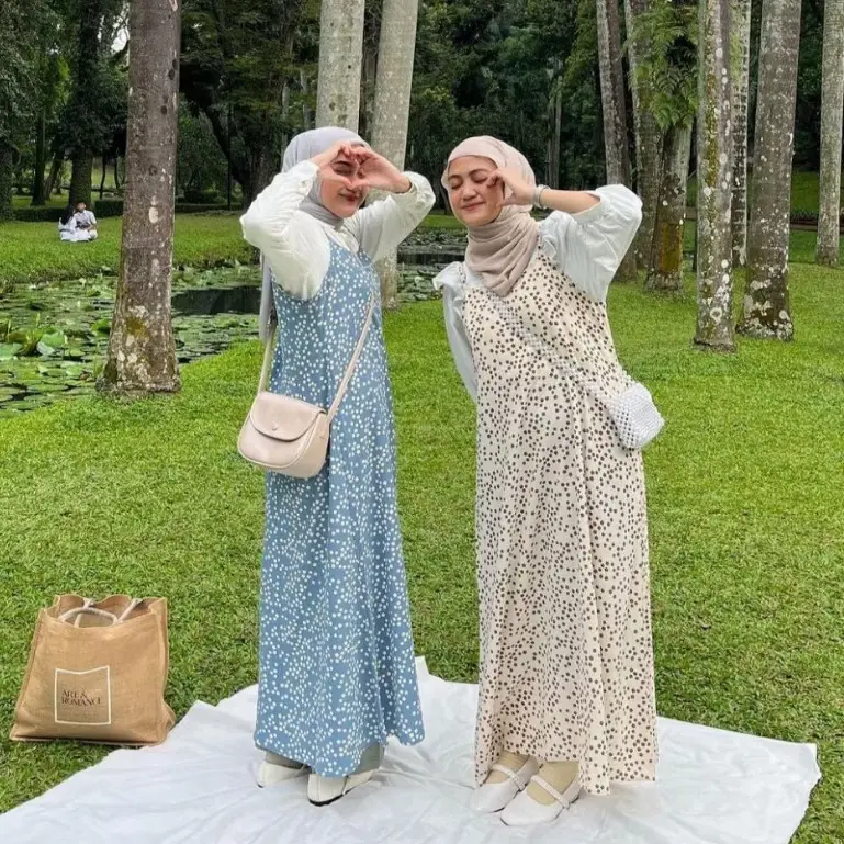 Yubi Overall Dress | Overall Dress Motif Bunga | Dress Korean Style Kekinian | Jeju Korean Overall | Overall Wanita Korean Style Panjang Casual Dewasa