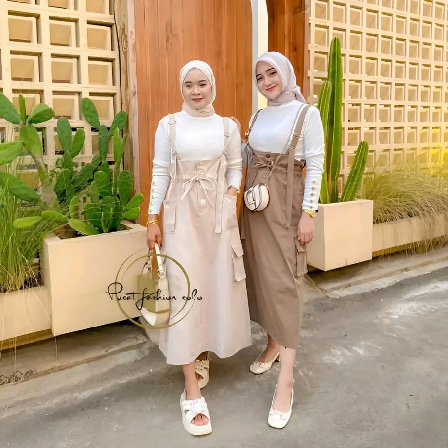 Overall Katun Twill Najma Jumpsuit Wanita Rok Cargo/ KENNY OVERALL/ MIDI OVERALL Panjang Stretch Casual