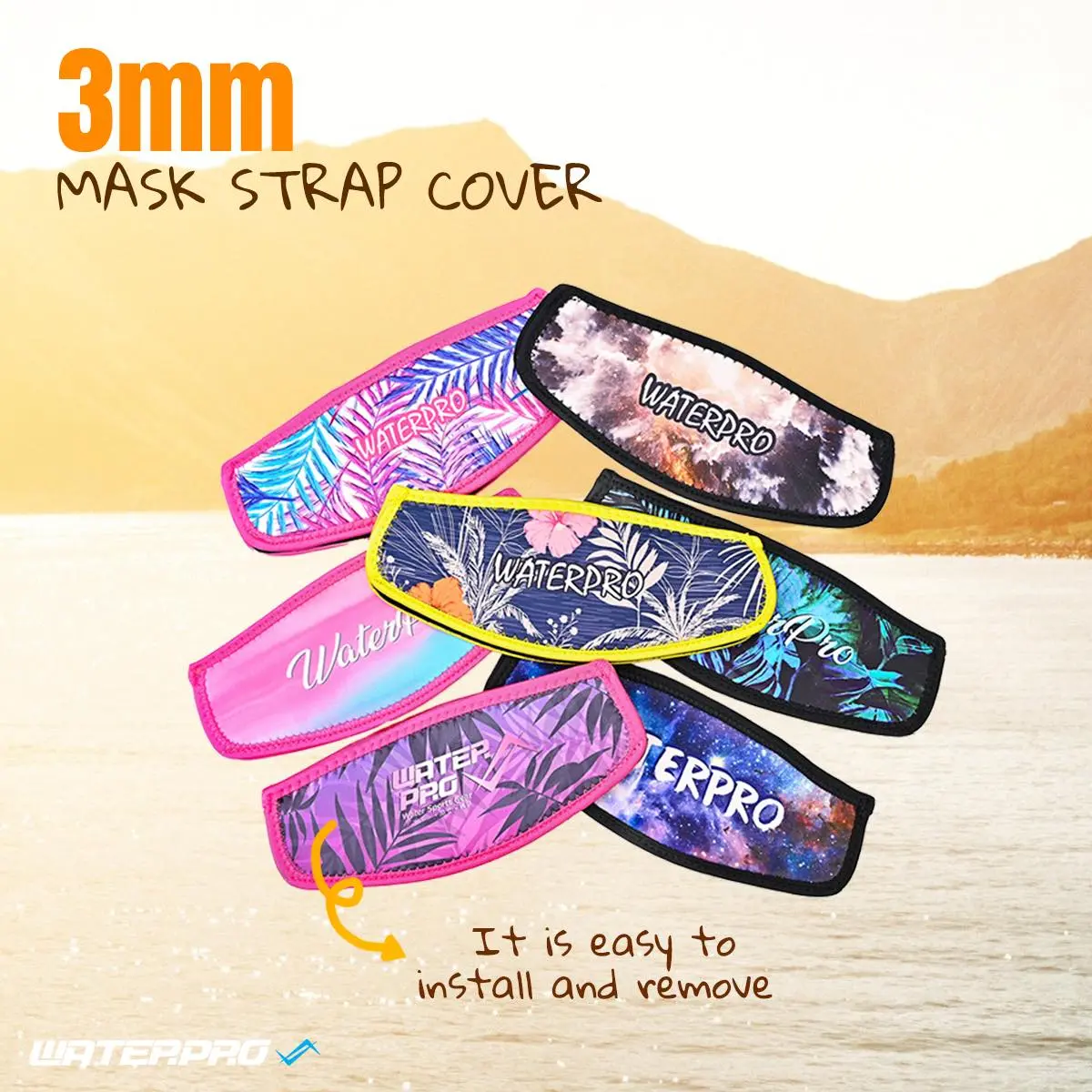 Water Pro 3mm Mask Strap Cover/ Wrapper Two Sides for Scuba Diving Water Sports