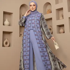 serunihijab outer oce ceruty babydoll motif premium Muslim Cardigan Wanita Gamis rompi lepas