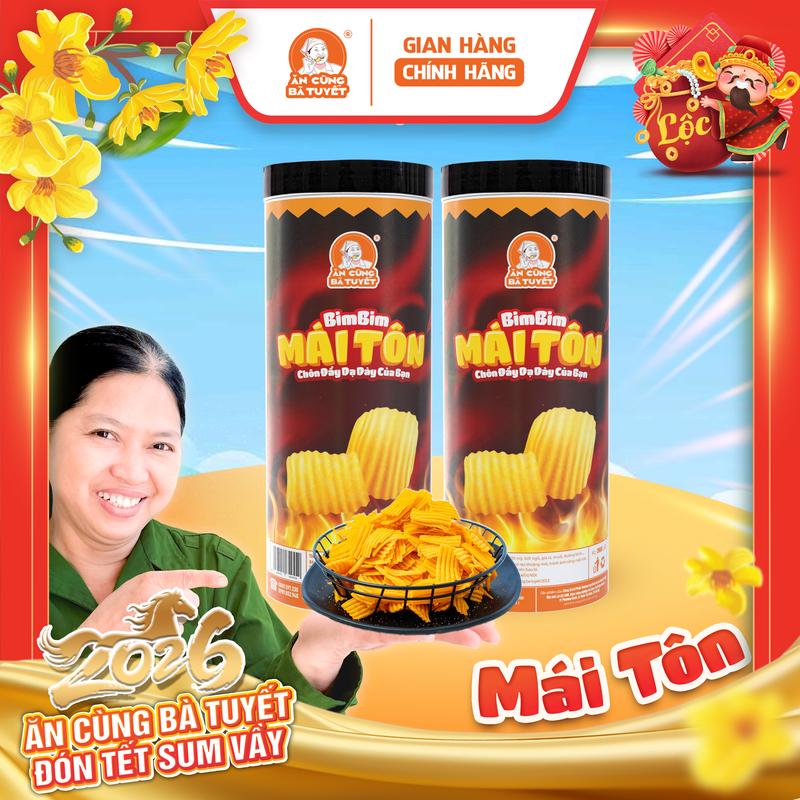  1 hũ BIM BIM MÁI TÔN khổng lồ - snack ăn vặt Việt Nam - ĂN CÙNG BÀ TUYẾT M59 