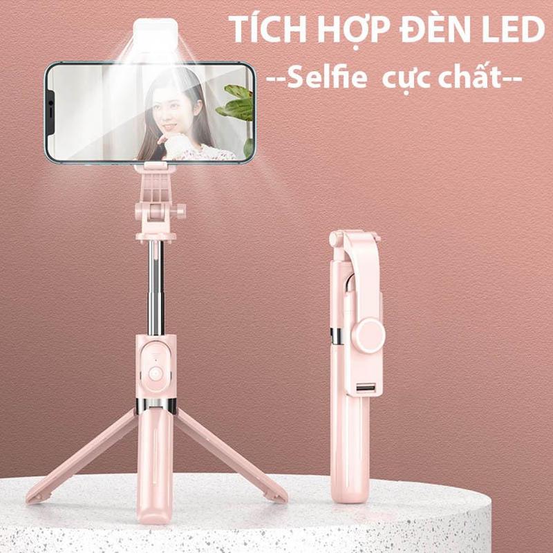 Gậy chụp ảnh điện thoại 3 chân Selfie tự.sướng tích hợp remote bluetooth quay video chống rung,chắc chắn - chân đèn live stream có led siêu sáng xem phim chống mõi xếp gọn du lịch,Pin polymer 120mAh tích hợp