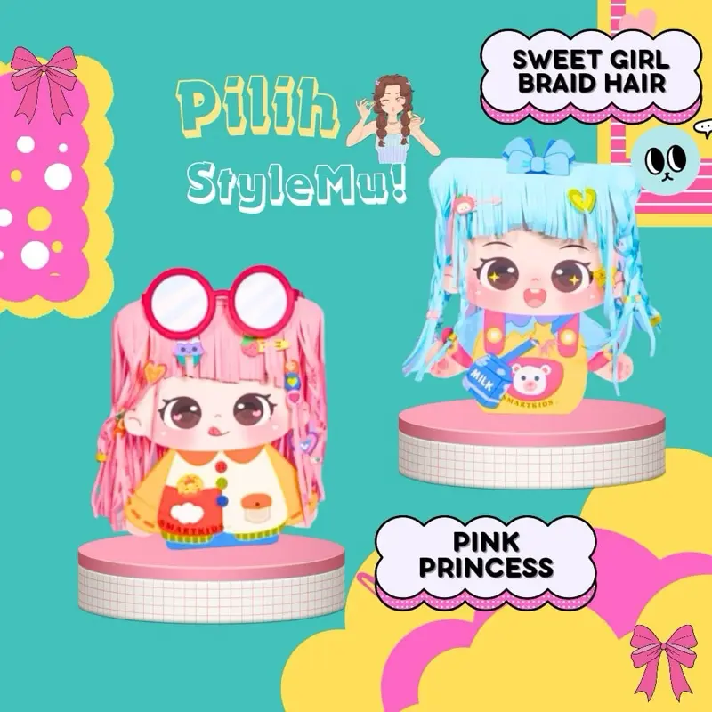 Mainan Anak Boneka Kertas Edukatif DIY Gunting Rambut Mainan Anak Perempuan Puzzle Magic Hairdresser/DIY Magic Hair/Mainan Salon Gunting Rambut DIY Makeover Hair Salon hairdresser 4