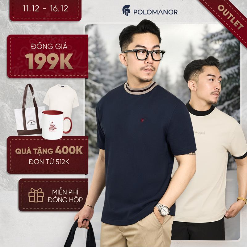   OUTLET 199K  Áo thun Áo polo nam chất liệu cotton Interlock thanh lịch thoải mái - POLOMANOR 