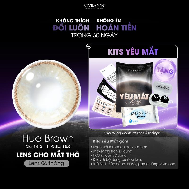    6 MONTHS   Kính áp tròng Vivimoon Lens màu nâu trong trẻo Huế Brown Lens cho mắt thở chất liệu Silicone Hydrogel cao cấp  giá 01 đôi  