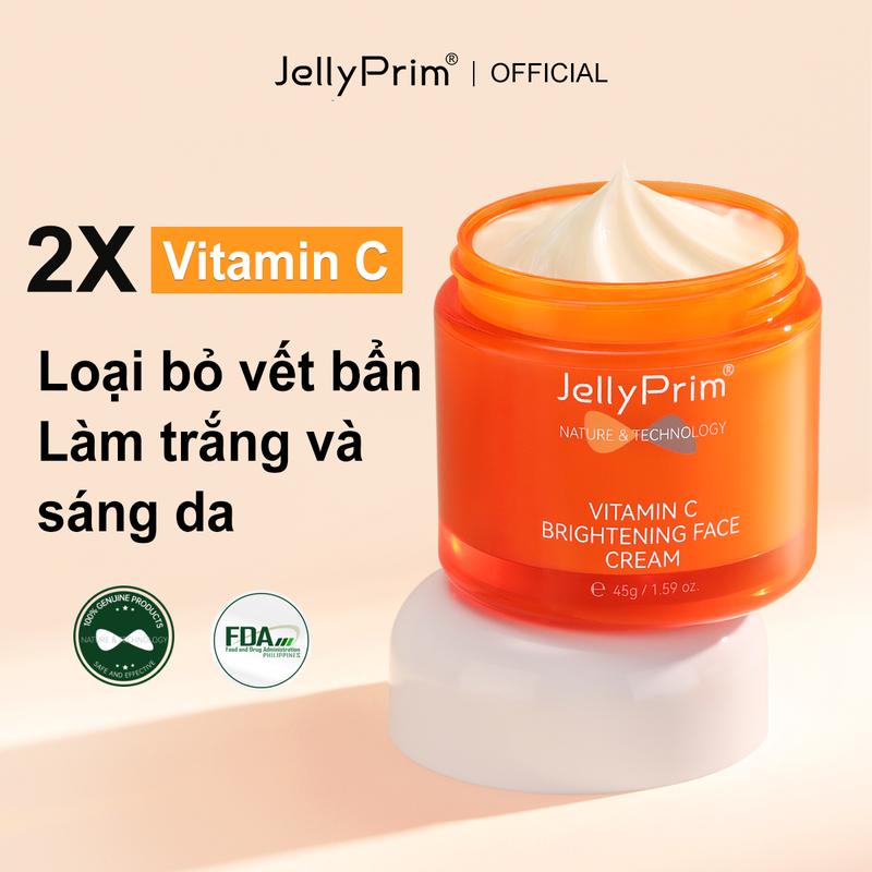 JellyPrim Kem dưỡng ẩm Vitamin C 45g Vitamin C Face Cream Làm Đẹp Da Skincare Dưỡng ẩm và làm sáng da Thành phần hoạt chất VC