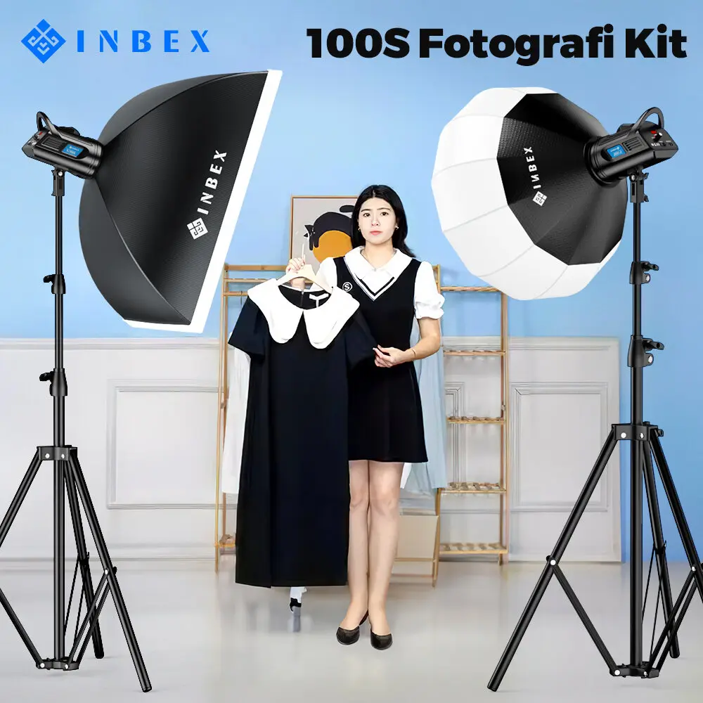 【COD】【24H Shipping】【Warranty 1-YEAR 】INBEX 100S Lampu Live Streaming Konten Kreator Foto Studio Lighting with LED Display Softbox Light