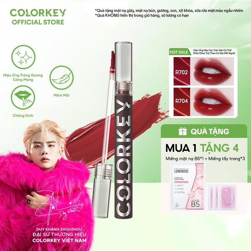 Son Môi Gương Bóng COLORKEY Mirror Tạo Hiệu Ứng Căng Bóng Như Gương Cho Đôi Môi Đầy Đặn Quyến Rũ 1.7g 